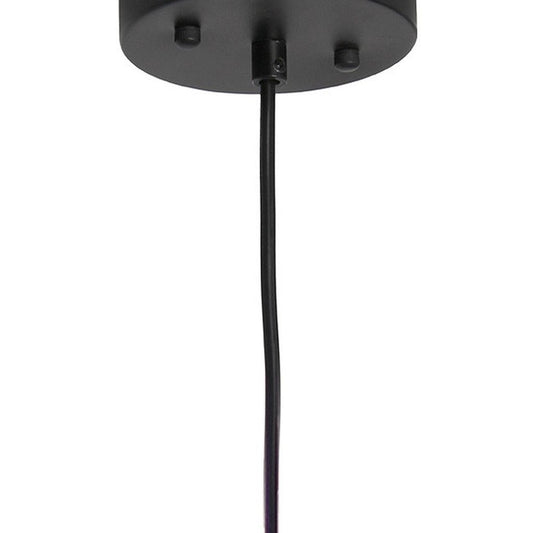 Natural And Black Hemp Ceiling Light With Natural Shades