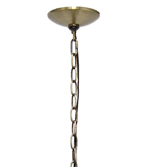 Antiqued Brass Clear And Black Sphere Three Light Iron Ceiling Light With Antiqued Brass Shades