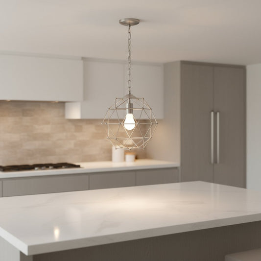 Nickel Candle Style Metal Ceiling Light With Nickel Shades