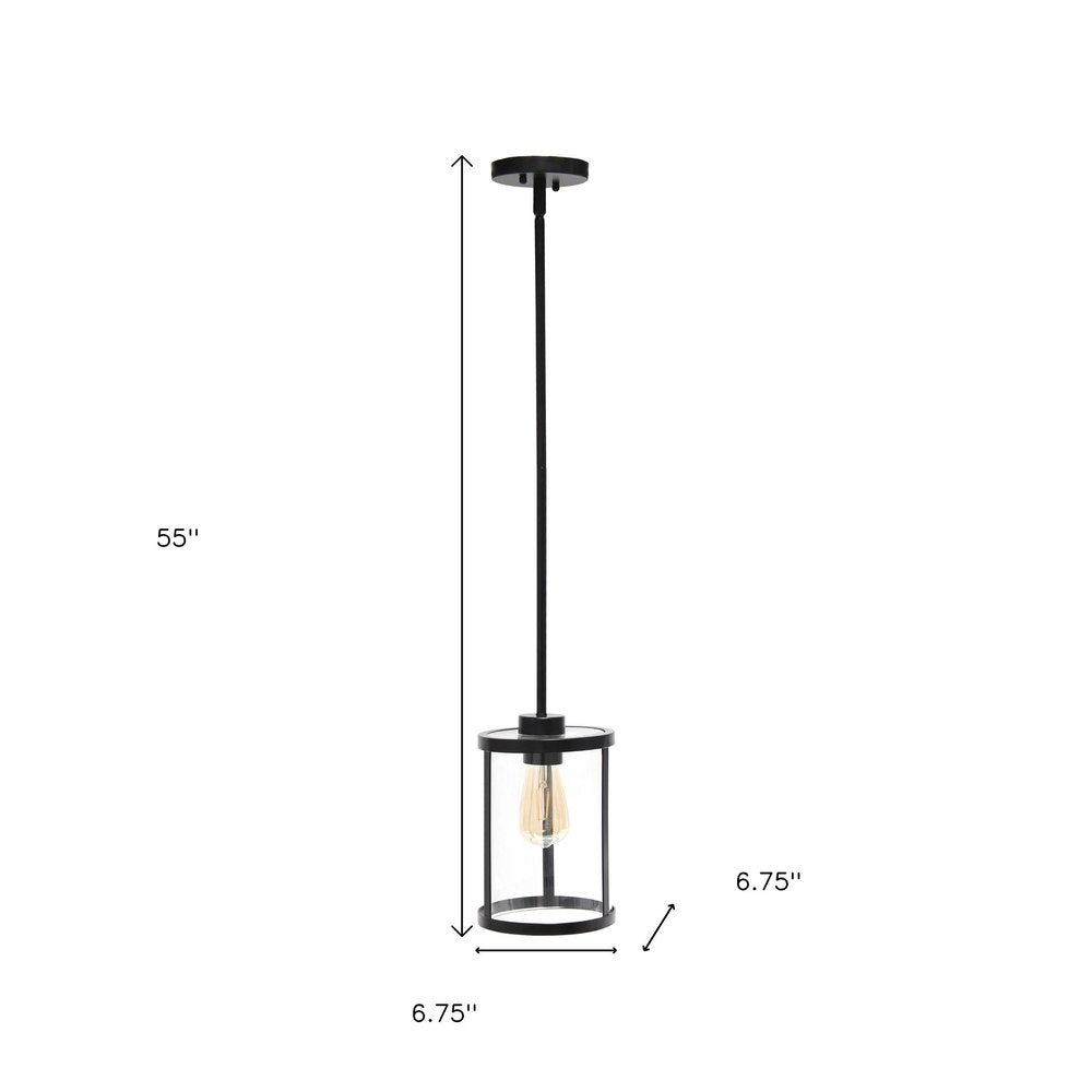 Black Cylinder Iron Ceiling Light With Black Shades