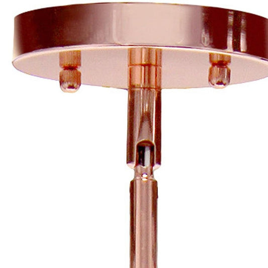 Rose Gold Cylinder Iron Ceiling Light With Rose Gold Shades