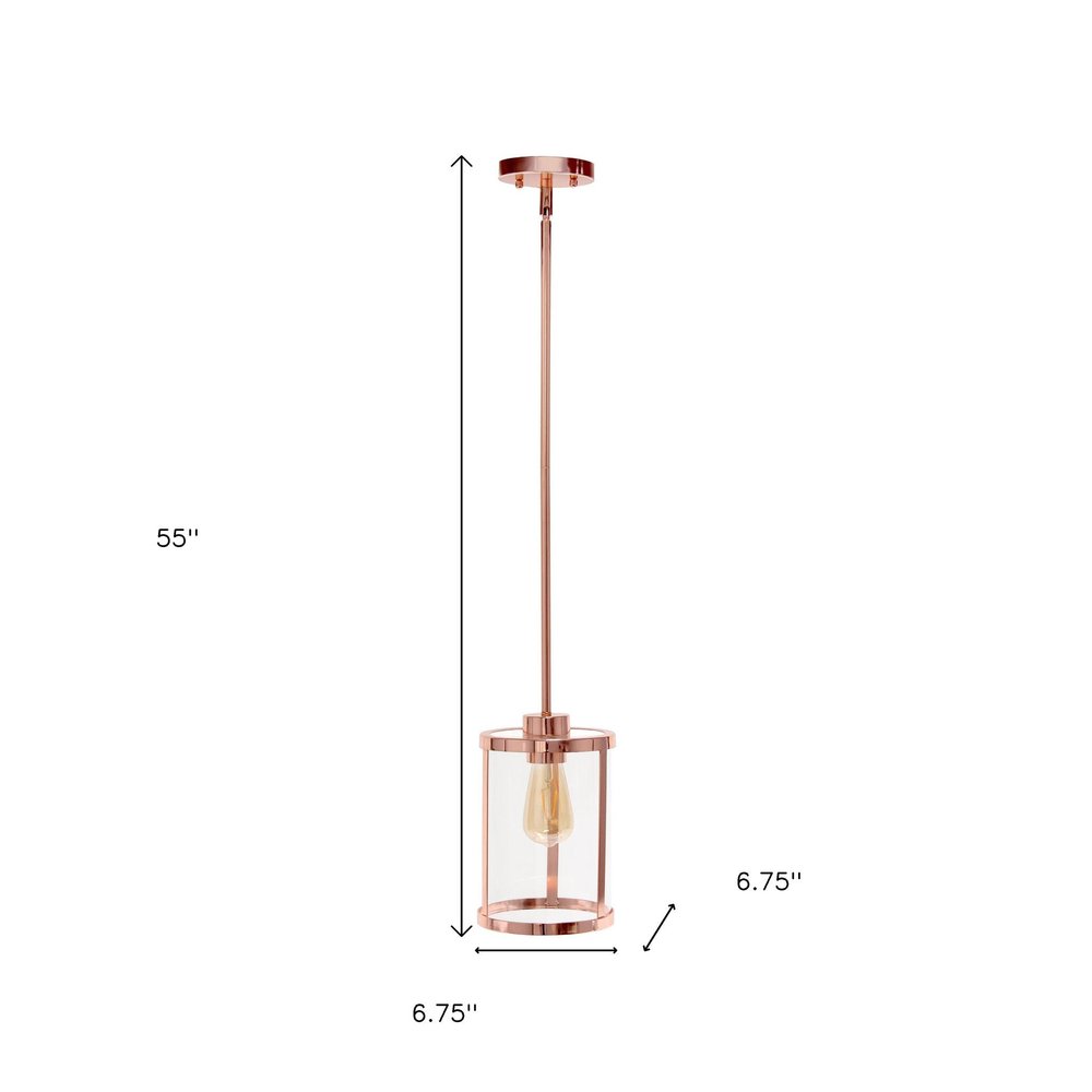 Rose Gold Cylinder Iron Ceiling Light With Rose Gold Shades