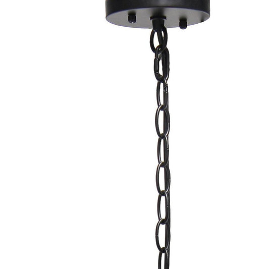 Black Caged Iron Ceiling Light With Rose Gold Shades
