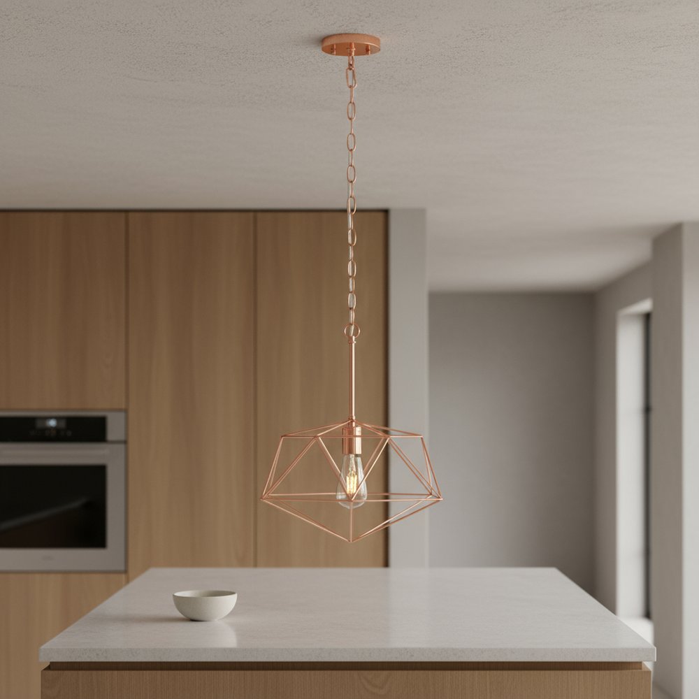 Black Caged Iron Ceiling Light With Black Shades