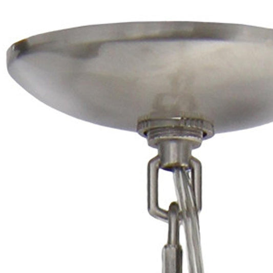 Nickel And Clear Chandelier Five Light Iron Ceiling Light With Clear Shades