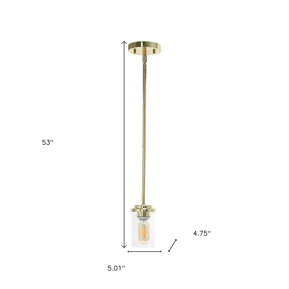 Gold And Clear Cylinder Iron Ceiling Light With Clear Shades