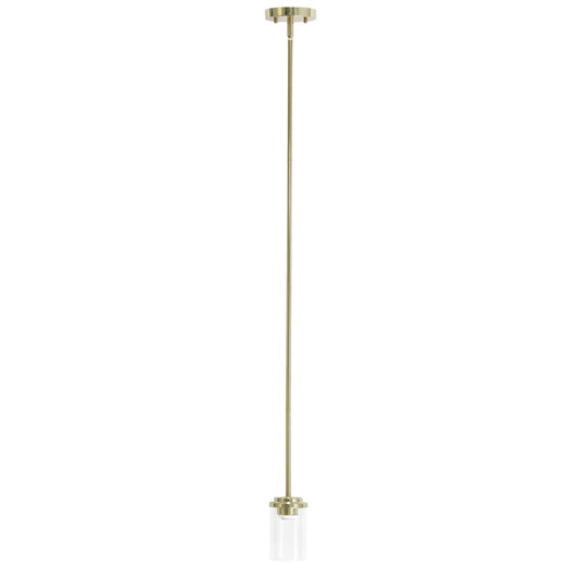 Gold And Clear Cylinder Iron Ceiling Light With Clear Shades