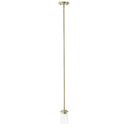 Gold And Clear Cylinder Iron Ceiling Light With Clear Shades