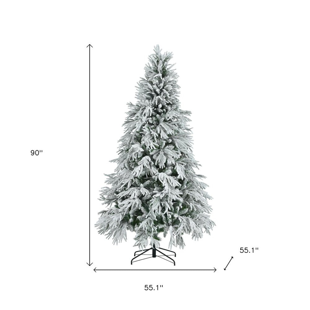 7.5' Pre Lit Extra Full Frosted Pine Christmas Tree