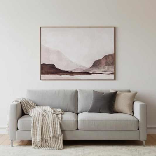 Baffin Hand Painted Brown Floater Frame Wall Art