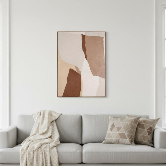 Gavotte II Hand Painted Brown Floater Frame Wall Art