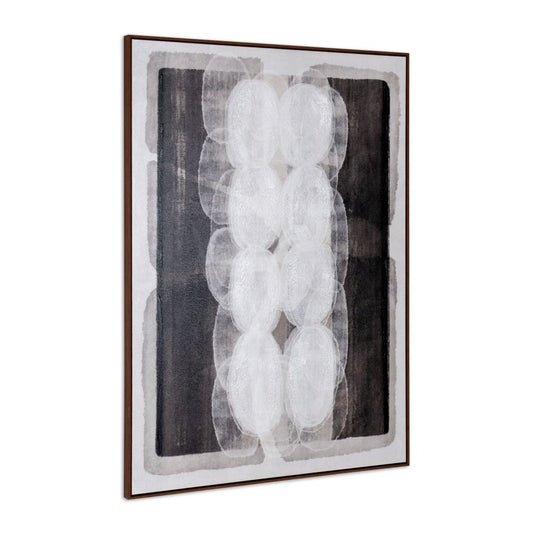 Motif Hand Painted Brown Floater Frame Wall Art