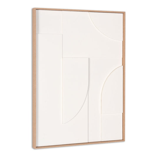 White Geo Mache Brown Shadowbox Wall Art