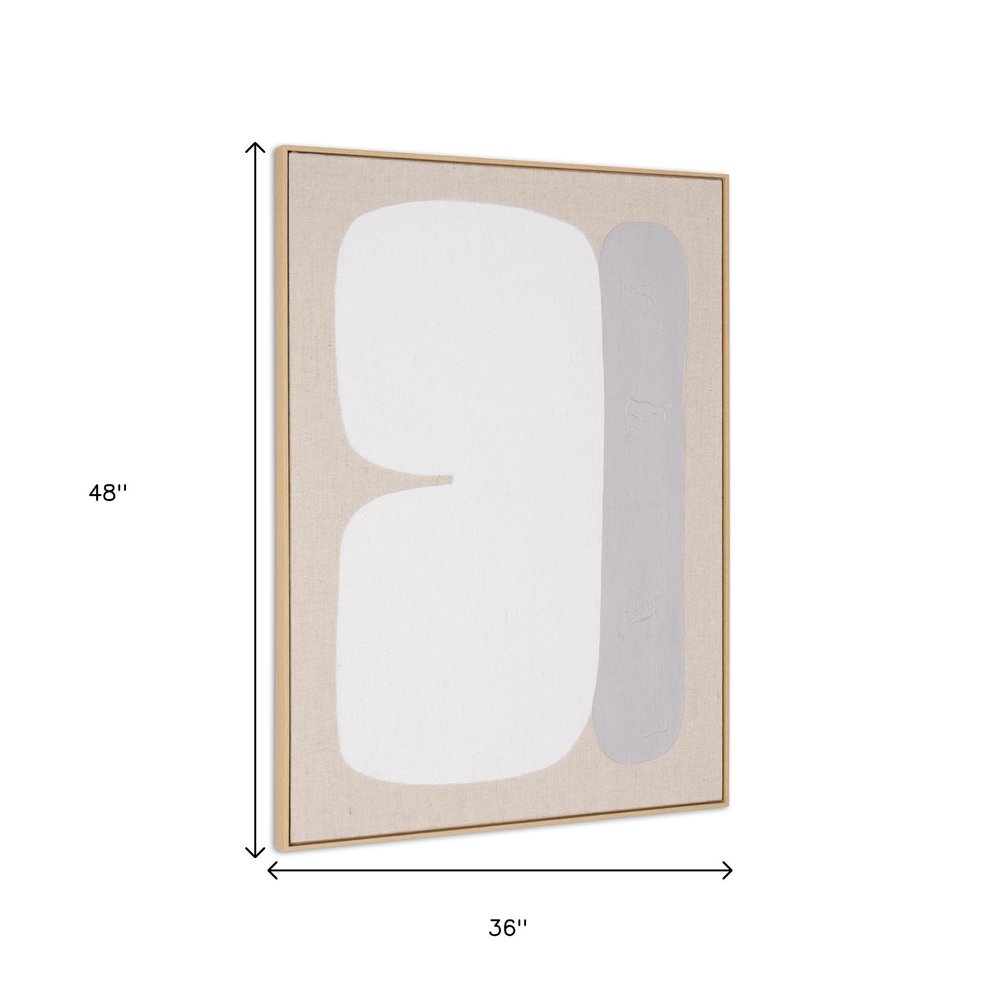 Interval II Hand Painted Brown Floater Frame Wall Art