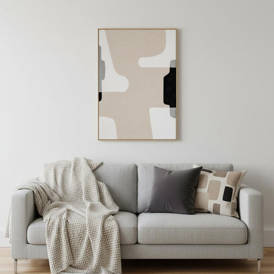 Cadenza Hand Painted Brown Floater Frame Wall Art