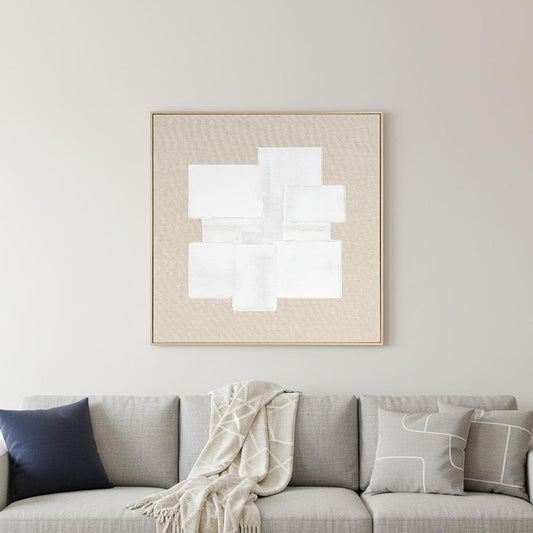 Octav I Hand Painted Brown Floater Frame Wall Art