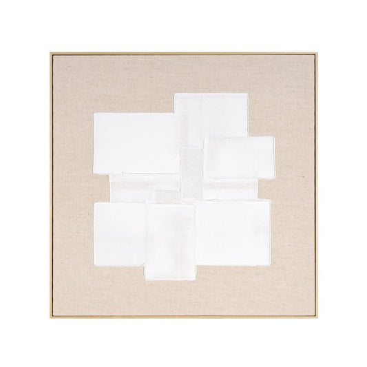 Octav I Hand Painted Brown Floater Frame Wall Art