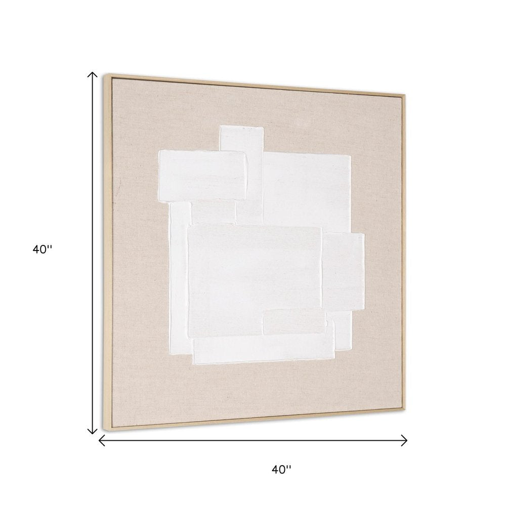 Octav II Hand Painted Brown Floater Frame Wall Art