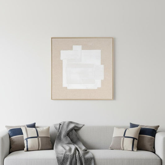 Octav II Hand Painted Brown Floater Frame Wall Art