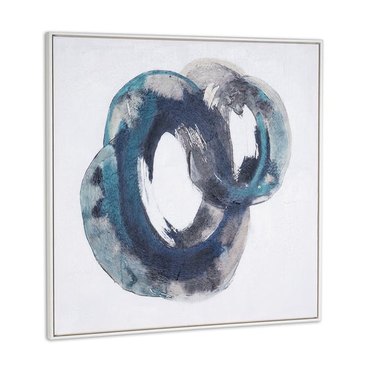Ripples in Time Hand Painted White Floater Frame Wall Art