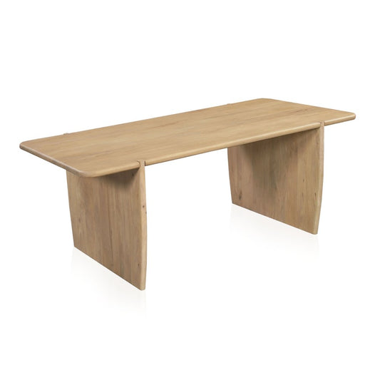 80" Natural Wood Double Pedestal Base Dining Table