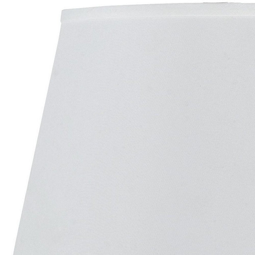 White Faux Silk Plain Drum Lamp Shade