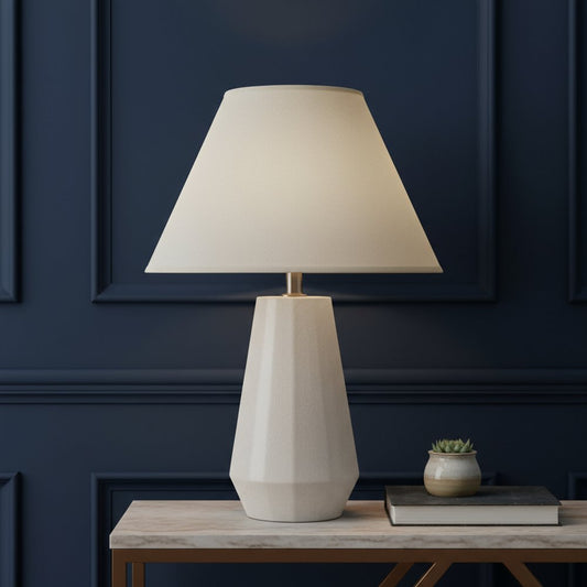 Off White Linen Plain Empire Lamp Shade