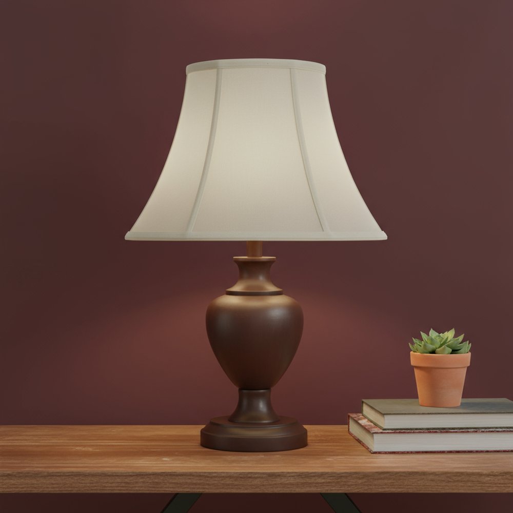 Eggshell Linen Piped Bell Lamp Shade