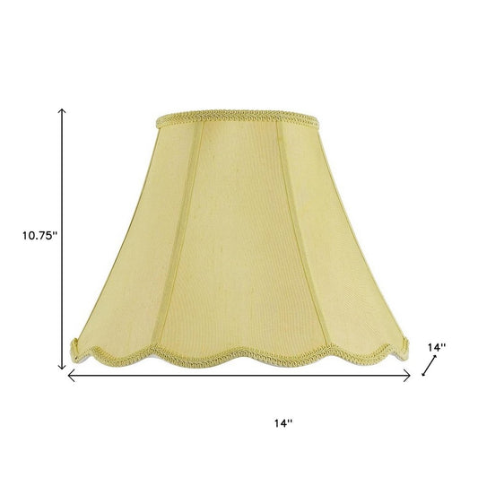 Champagne Gold Linen Piped Bell Lamp Shade