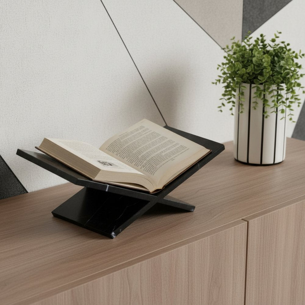 8" Black One Tier Bookcase