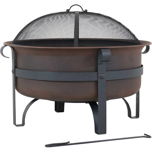 29" Bronze Steel Wood Burning Round Fire Pit