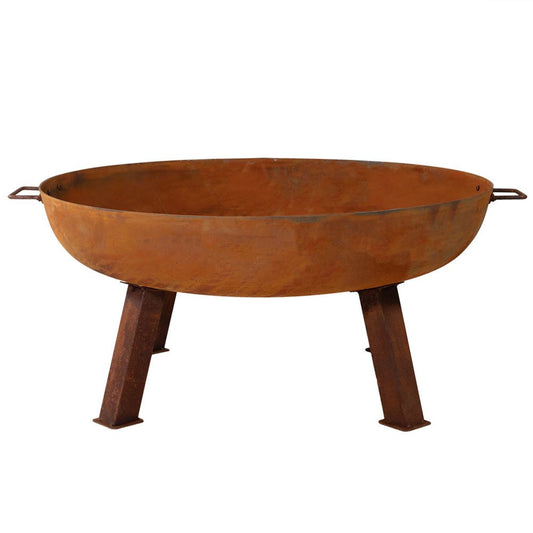 34" Rust Steel Wood Burning Round Fire pit