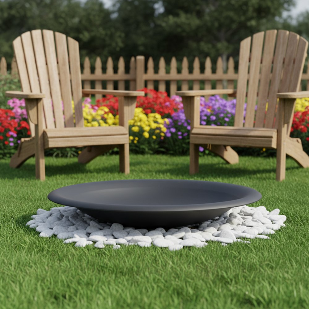 33" Black Steel Wood Burning Round Fire pit