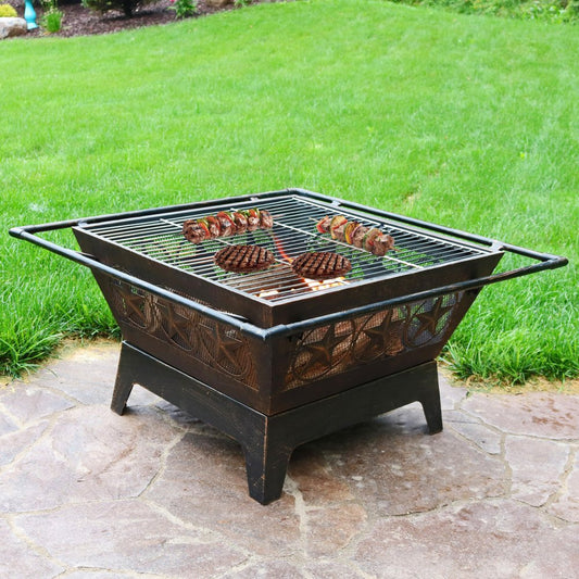 32" Bronze Steel Wood Burning Round Fire pit
