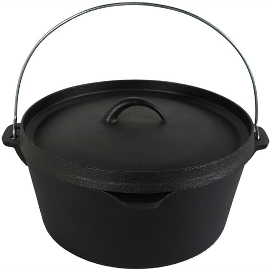 12" Black Cast Iron Dutch Oven Stock Pot