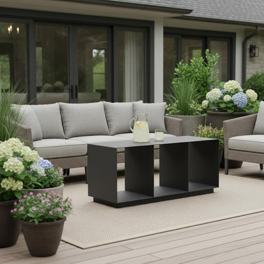 36" Charcoal Aluminum Outdoor Coffee Table