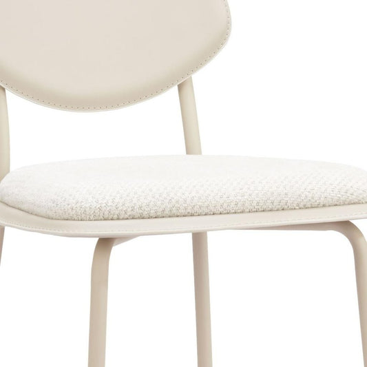 Set of Four 26" Light Gray Fabric Faux Leather and Steel Counter Height Bar Chairs