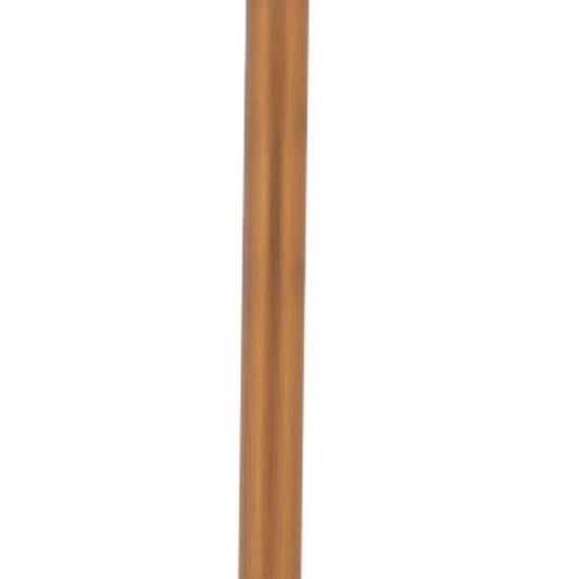 24" White and Gold Wood and Steel Rounded Bar Table