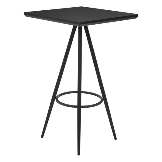 26" Black Wood and Steel Square Bar Table