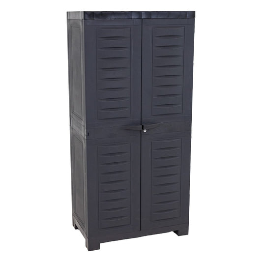 24" Charcoal Plastic Accent Cabinet With Two Doors
