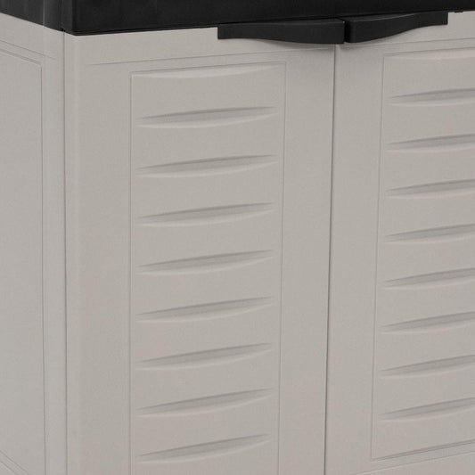 23" Black and Gray Plastic Accent Cabinet With Two Doors