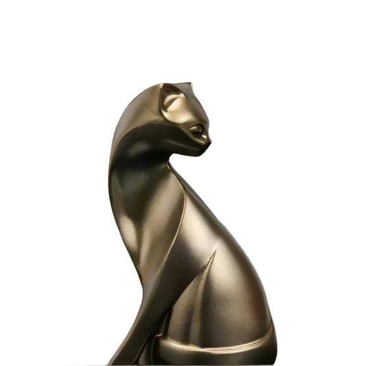 6" Bronze Resin Cat Hand Painted Figurine