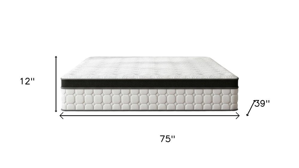 12" Hybrid Pocket Coil Gel Memory Foam Twin Mattress
