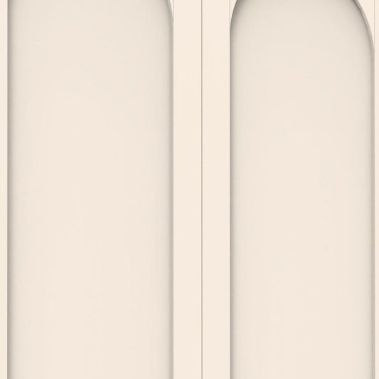 71" Cream Stainless Steel Locking Pantry Or Storage Closet With Arched Panel Doors