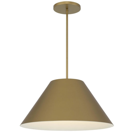 22" Antiqued Brass Aluminum Cone LED Dimmable Outdoor Pendent Hanging Light