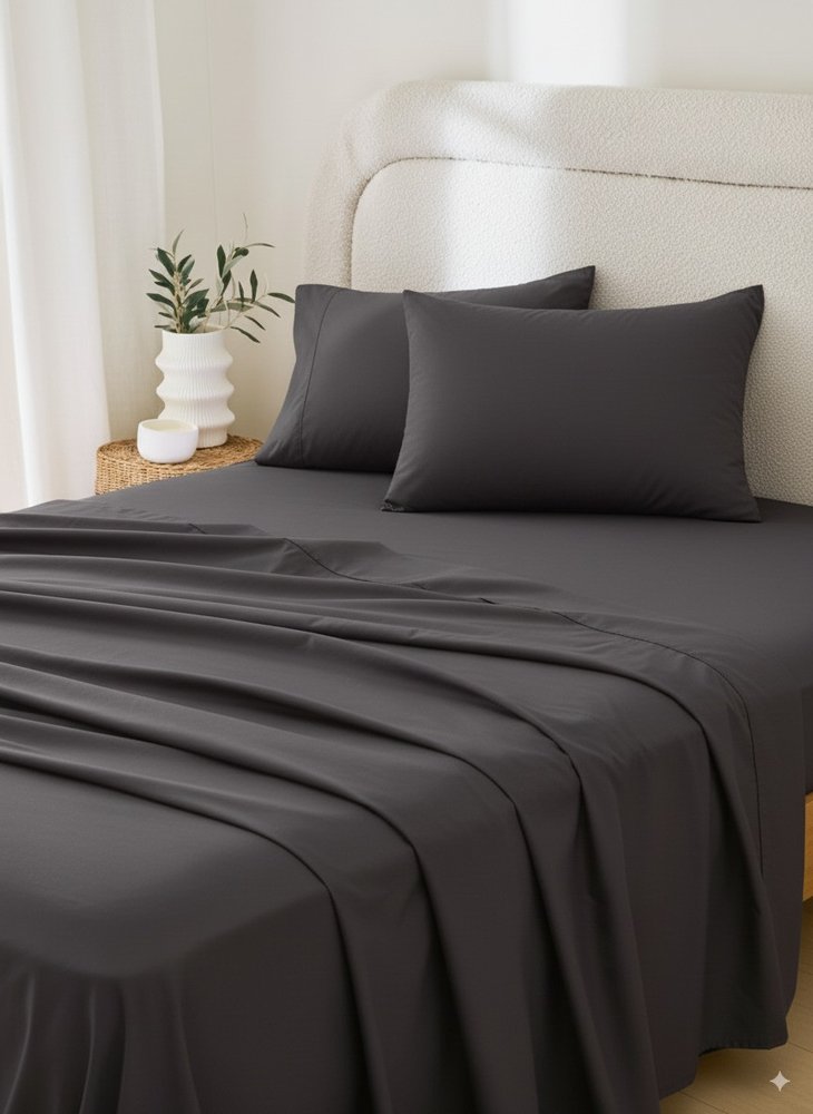 Charcoal Cotton Queen Pillowcases