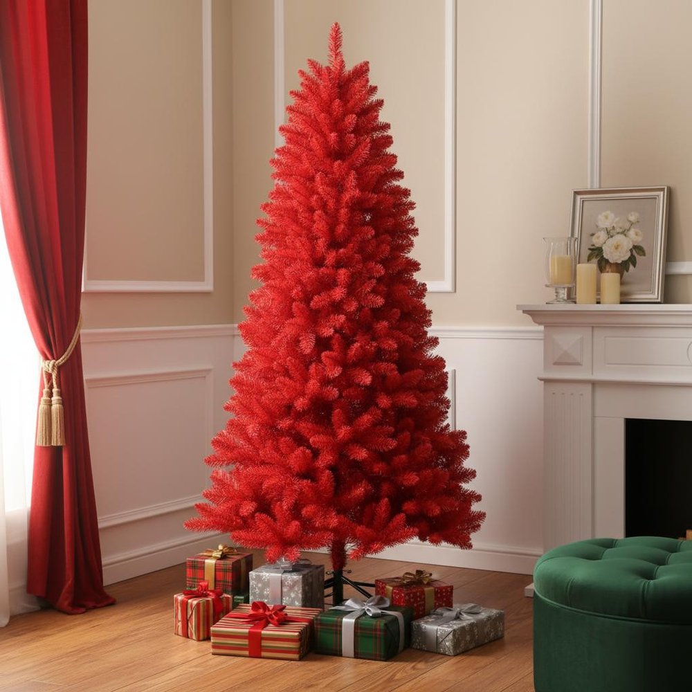 4' Red Full Fir Christmas Tree