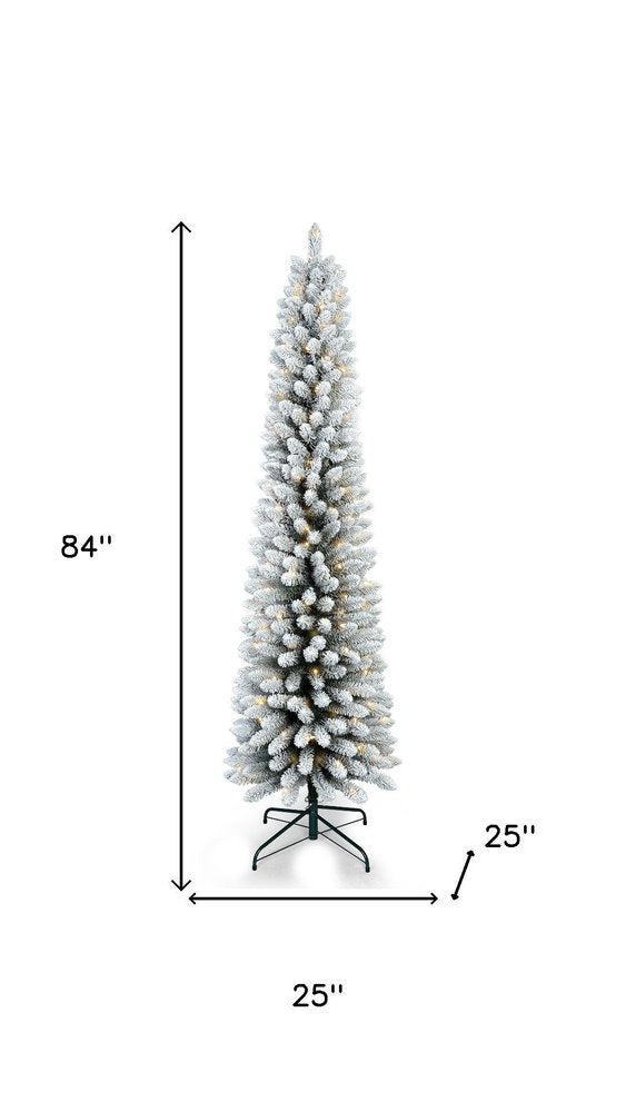 5' White Slender Flocked Fir Christmas Tree