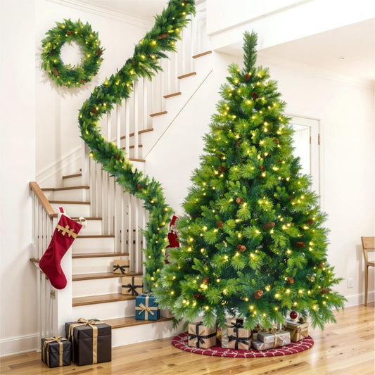 6' Pre Lit Full Spruce Christmas Tree With Decorations