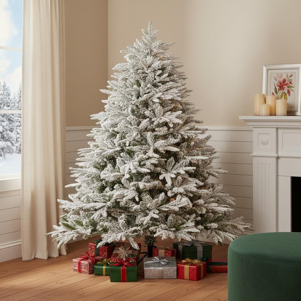 7' White Full Spruce Christmas Tree